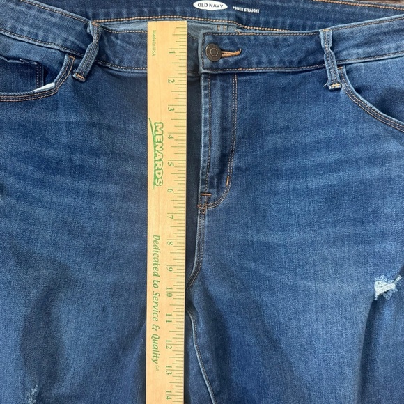 Old Navy Women's power straight Distressed Blue Jeans size 18 petite - Picture 7 of 9